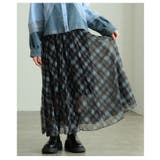 足下を軽やかにするチェック柄シフォンフレアスカート レディース ファッション | Sawa a la mode | 詳細画像8 