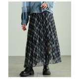 足下を軽やかにするチェック柄シフォンフレアスカート レディース ファッション | Sawa a la mode | 詳細画像15 
