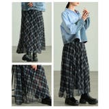 足下を軽やかにするチェック柄シフォンフレアスカート レディース ファッション | Sawa a la mode | 詳細画像17 