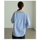 サマ見えニット×ストライプシャツ異素材カーディガン レディース ファッション | Sawa a la mode | 詳細画像8 