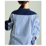 サマ見えニット×ストライプシャツ異素材カーディガン レディース ファッション | Sawa a la mode | 詳細画像21 