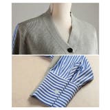 サマ見えニット×ストライプシャツ異素材カーディガン レディース ファッション | Sawa a la mode | 詳細画像23 
