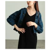 甘さをまとうノーカラーギャザーデニムジャケット レディース アウター | Sawa a la mode | 詳細画像2 