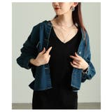 甘さをまとうノーカラーギャザーデニムジャケット レディース アウター | Sawa a la mode | 詳細画像4 