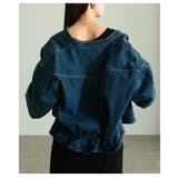 甘さをまとうノーカラーギャザーデニムジャケット レディース アウター | Sawa a la mode | 詳細画像8 