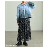 重ねて魅せるチュールレイヤードデニムドッキングシャツ レディース トップス | Sawa a la mode | 詳細画像7