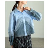 重ねて魅せるチュールレイヤードデニムドッキングシャツ レディース トップス | Sawa a la mode | 詳細画像8