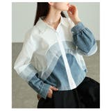 重ねて魅せるチュールレイヤードデニムドッキングシャツ レディース トップス | Sawa a la mode | 詳細画像12