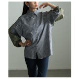 モード感度漂う異素材ドッキングストライプ柄シャツ レディース ファッション | Sawa a la mode | 詳細画像10