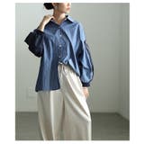 モード感度漂う異素材ドッキングストライプ柄シャツ レディース ファッション | Sawa a la mode | 詳細画像21