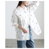 開放感を描く花柄刺繍オープンカラーコットンシャツ レディース ファッション | Sawa a la mode | 詳細画像2 