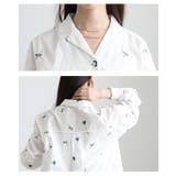 開放感を描く花柄刺繍オープンカラーコットンシャツ レディース ファッション | Sawa a la mode | 詳細画像5 