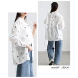 開放感を描く花柄刺繍オープンカラーコットンシャツ レディース ファッション | Sawa a la mode | 詳細画像9 
