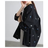 開放感を描く花柄刺繍オープンカラーコットンシャツ レディース ファッション | Sawa a la mode | 詳細画像14 