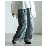 シアーで魅せるフロッキードットシアーワイドパンツ レディース パンツ | Sawa a la mode | 詳細画像4