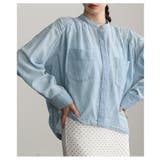 軽やかな風を纏うシアーデニムギャザー裾ドロストシャツ レディース ファッション | Sawa a la mode | 詳細画像16 