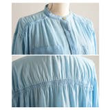 軽やかな風を纏うシアーデニムギャザー裾ドロストシャツ レディース ファッション | Sawa a la mode | 詳細画像23 