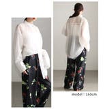 重ね着彩るチュールレイヤードストライプ柄シアーロングシャツ レディース ファッシ… | Sawa a la mode | 詳細画像9 