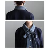着こなし広がるリボンタイ付き異素材スウェットトップス レディース ファッション | Sawa a la mode | 詳細画像5