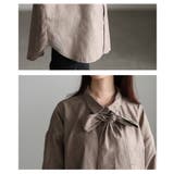 こなれるラフ感漂うボウタイ付きダンガリーロングシャツ レディース ファッション | Sawa a la mode | 詳細画像5 