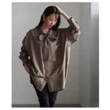 こなれるラフ感漂うボウタイ付きダンガリーロングシャツ レディース ファッション | Sawa a la mode | 詳細画像9 