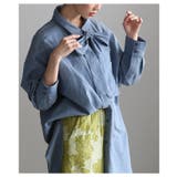 こなれるラフ感漂うボウタイ付きダンガリーロングシャツ レディース ファッション | Sawa a la mode | 詳細画像10 