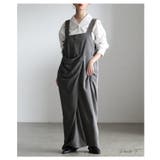 流れるドレープで魅せるフロントドレープサロペットパンツ レディース オールインワ… | Sawa a la mode | 詳細画像2 