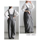 流れるドレープで魅せるフロントドレープサロペットパンツ レディース オールインワ… | Sawa a la mode | 詳細画像10 