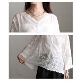 ナチュラルに華やぐ草花刺繍コットンシアーブラウス レディース ファッション | Sawa a la mode | 詳細画像5