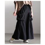 シルエットで差をつけるギャザーポケットフレアースカート レディース スカート | Sawa a la mode | 詳細画像4 