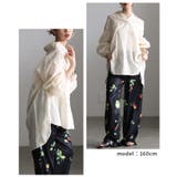 さり気ない甘さ漂う花柄刺繍スキッパーチュニックシャツ レディース ファッション | Sawa a la mode | 詳細画像15 