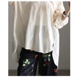 さり気ない甘さ漂う花柄刺繍スキッパーチュニックシャツ レディース ファッション | Sawa a la mode | 詳細画像22 