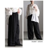 自然な立体感宿るコード刺繍イージーワイドパンツ レディース ファッション | Sawa a la mode | 詳細画像9 
