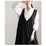 後ろ姿も抜かりないバックロゴ刺繍Vネックジャンパースカート レディース ファッシ… | Sawa a la mode | 詳細画像16 