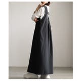 後ろ姿も抜かりないバックロゴ刺繍Vネックジャンパースカート レディース ファッシ… | Sawa a la mode | 詳細画像18 