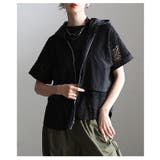 涼しげに映えるペプラムレース切替フードブルゾン レディース アウター | Sawa a la mode | 詳細画像9 