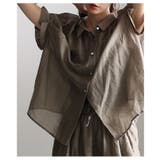 軽やかに抜け感纏うタックフレンチスリーブシアーブラウス レディース ファッション | Sawa a la mode | 詳細画像16 