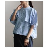 涼やかに揺れるケープデザインストライプブラウス レディース トップス | Sawa a la mode | 詳細画像4