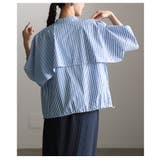 涼やかに揺れるケープデザインストライプブラウス レディース トップス | Sawa a la mode | 詳細画像8