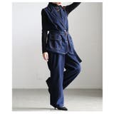 コーデに悩まないデニムベスト＆ワイドパンツセットアップ レディース ファッション | Sawa a la mode | 詳細画像12 