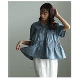 レディに仕上げたレース×ペプラムフレアデニムシャツ レディース ファッション | Sawa a la mode | 詳細画像12 