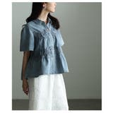 レディに仕上げたレース×ペプラムフレアデニムシャツ レディース ファッション | Sawa a la mode | 詳細画像15 