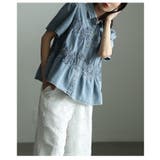 レディに仕上げたレース×ペプラムフレアデニムシャツ レディース ファッション | Sawa a la mode | 詳細画像16 