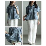 レディに仕上げたレース×ペプラムフレアデニムシャツ レディース ファッション | Sawa a la mode | 詳細画像17 
