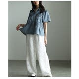 レディに仕上げたレース×ペプラムフレアデニムシャツ レディース ファッション | Sawa a la mode | 詳細画像22 