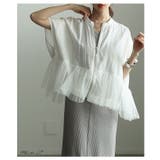 甘さをひと匙重ねたチュールペプラム異素材ブルゾン レディース ファッション | Sawa a la mode | 詳細画像2 