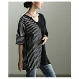 遊び心感じるストライプ切替キーネックサマーニット レディース ファッション | Sawa a la mode | 詳細画像7 