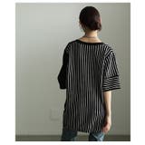 遊び心感じるストライプ切替キーネックサマーニット レディース ファッション | Sawa a la mode | 詳細画像8 