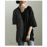 遊び心感じるストライプ切替キーネックサマーニット レディース ファッション | Sawa a la mode | 詳細画像20 