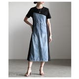 異素材で魅せるデニム×カットソー切替ワンピース レディース ワンピース | Sawa a la mode | 詳細画像2 
